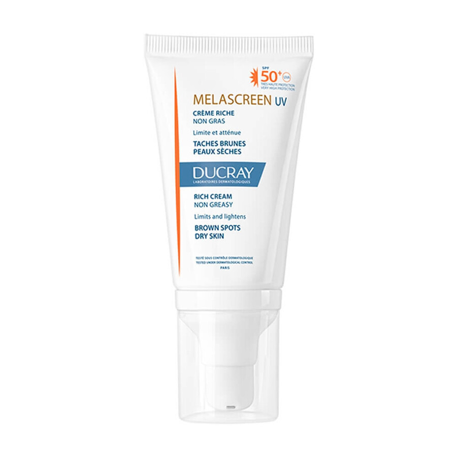 Crema pentru ten uscat cu SPF 50 Melascreen UV Riche, 40 ml, Ducray