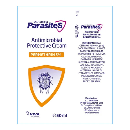Antimikrobielle Schutzcreme mit Permethrin 5%, 50 ml, Santaderm
