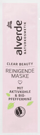 Alverde Naturkosmetik Clear schoonheidsmasker voor gezichtsreiniging met actieve kool, 10 ml