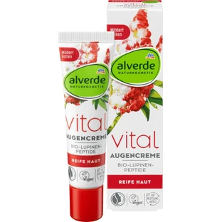 Alverde Naturkosmetik Crème pour les yeux au lupin vital et aux peptides, 15 ml
