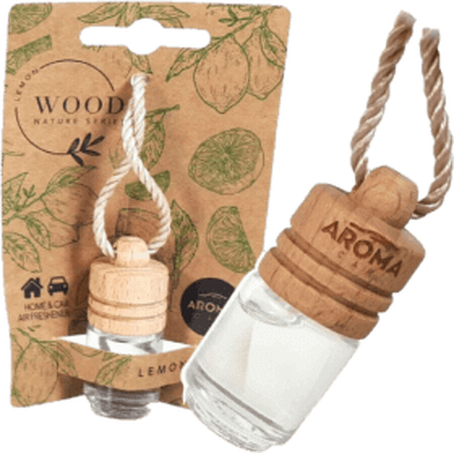 Wood mini lemon car air freshener, 4 ml