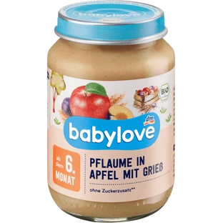 Babylove Pflaumen-Apfel-Grieß 6+ ECO, 190 g