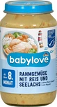 Babylove Menú de verduras con nata, arroz y salmón 8+, 220 g