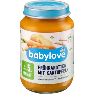 Babylove Mienie ECO de zanahoria y patata, 5+, 190 g