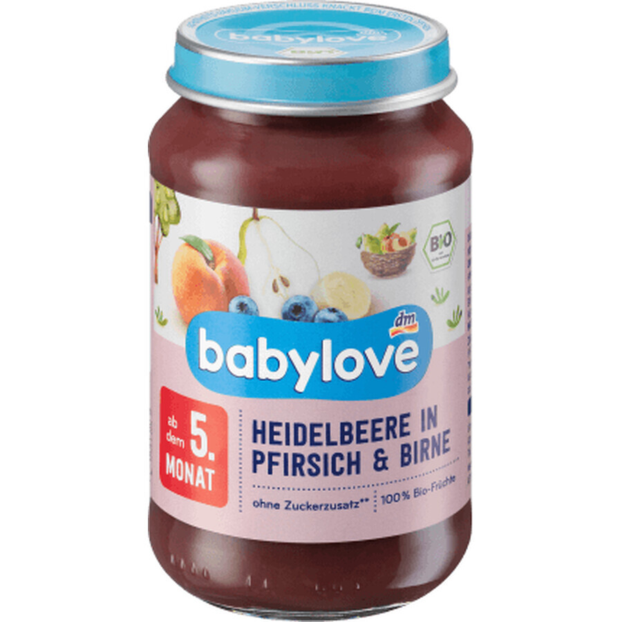 Winkel op Babylove Bosbessenpuree met perziken en peren ECO, 5+, 190 g Babylove Bosbessenpuree met perziken en peren ECO, 5+, 190 g