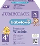 Babylove Premium jumbo nappies size 4+, 76 pcs