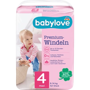 Babylove Pañal Premium Número 4, 42 uds.