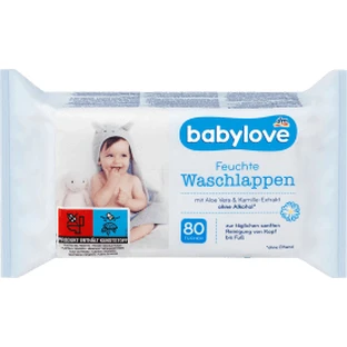 Toallitas húmedas Babylove Aloe, 80 unidades
