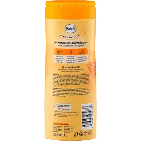 Balea Crema de ducha con leche y miel, 300 ml