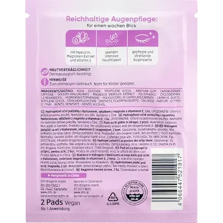 Balea Oogmasker met magnolia, 2 stuks