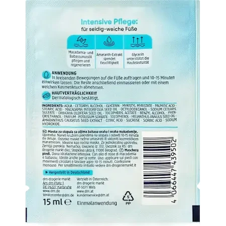 Mascarilla para pies Balea, 15 ml