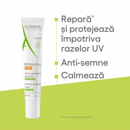 A-Derma Epiteliale AH Ultra Repairing Cream with soothing effect, 40 ml
