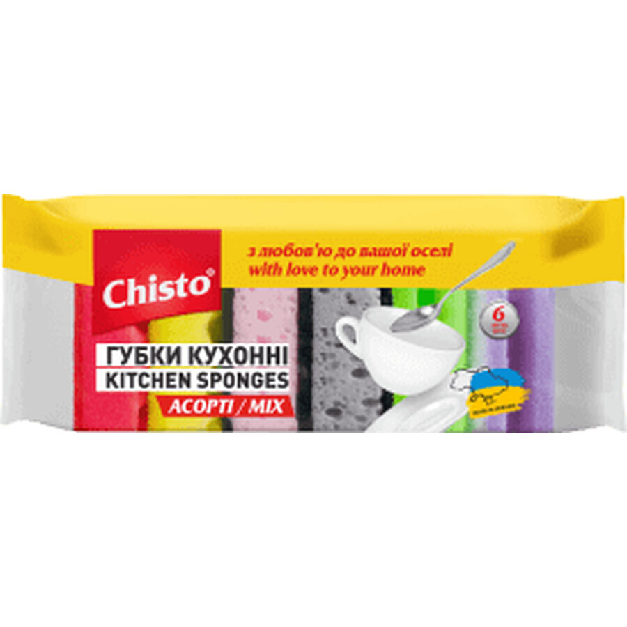 Boutique Chisto Éponge à vaisselle Chisto, 6 pièces Chisto Éponge à vaisselle Chisto, 6 pièces
