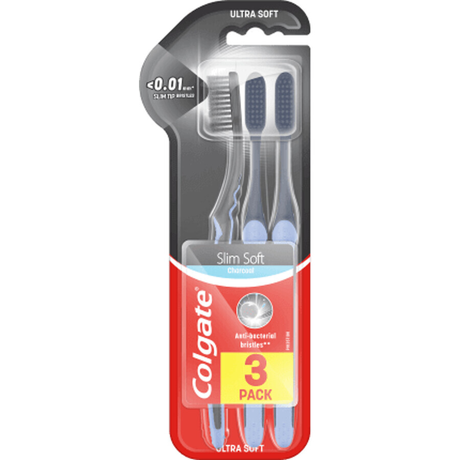 Winkel op Colgate Tandenborstel Slim Zacht Houtskool, 3 stuks Colgate Tandenborstel Slim Zacht Houtskool, 3 stuks