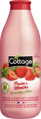 Gel douche et lait de bain Cottage fraise et menthe 750ml