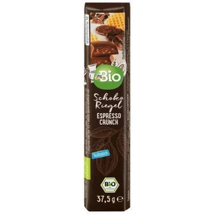 DmBio Barrita de chocolate con leche, espresso y crujiente, 37,5 g