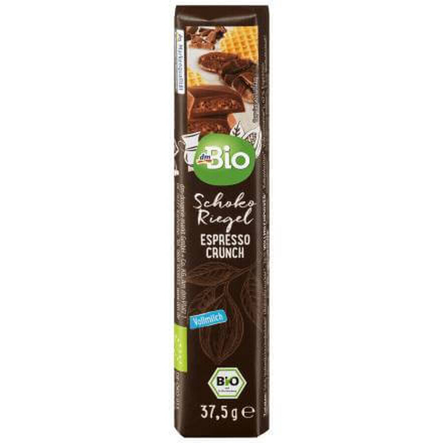 Buy DmBio Milk chocolate bar with espresso and crunch, 37,5 g DmBio Milk chocolate bar with espresso and crunch, 37,5 g