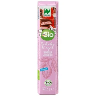 DmBio melkchocoladereep met yoghurt en frambozen, 37,5 g