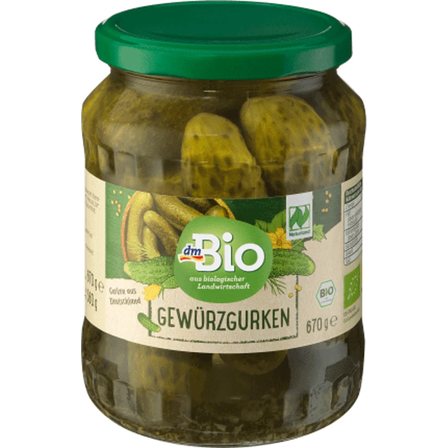 DmBio pickled cucumbers ECO, 670 g