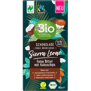 DmBio Chocolade met kokosnoot, ECO, 80 g