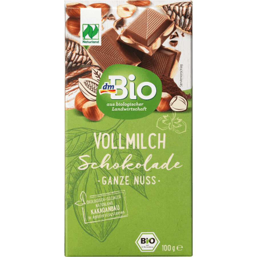 Acquista DmBio Cioccolato al latte e nocciole, 100 g DmBio Cioccolato al latte e nocciole, 100 g