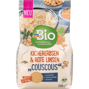 DmBio Couscous aux pois chiches et lentilles rouges, 250 g