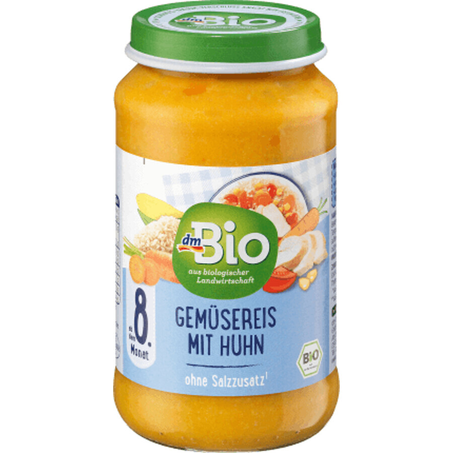 Shop DmBio Reis mit Gemüse und Huhn Menü 8+, 220 g DmBio Reis mit Gemüse und Huhn Menü 8+, 220 g