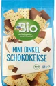 DmBio Mini chocolate coated spelt biscuits, 125 g