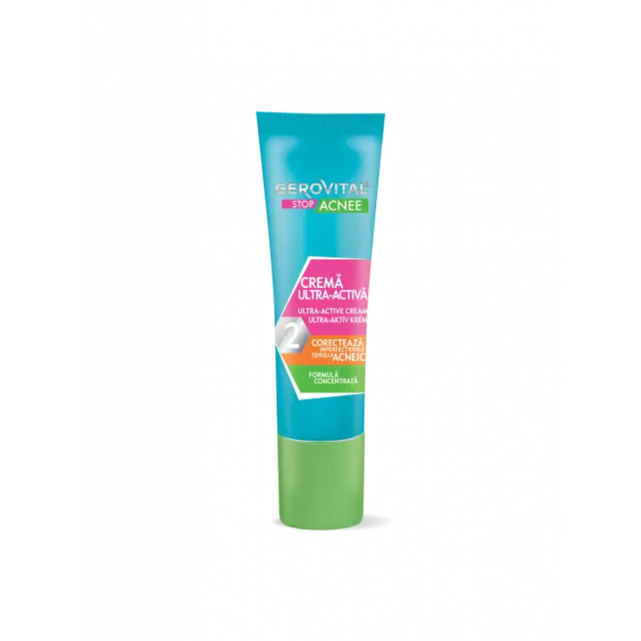 Crema Ultra-Attiva, Gerovital Stop Acnee, 15 ml, Farmec