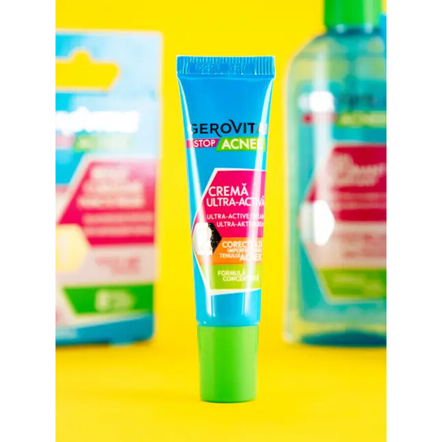 Crema Ultra-Attiva, Gerovital Stop Acnee, 15 ml, Farmec