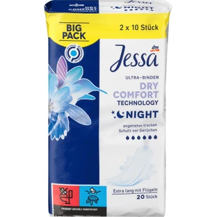Jessa Ultra Comfort Night Absorbent, 20 pièces