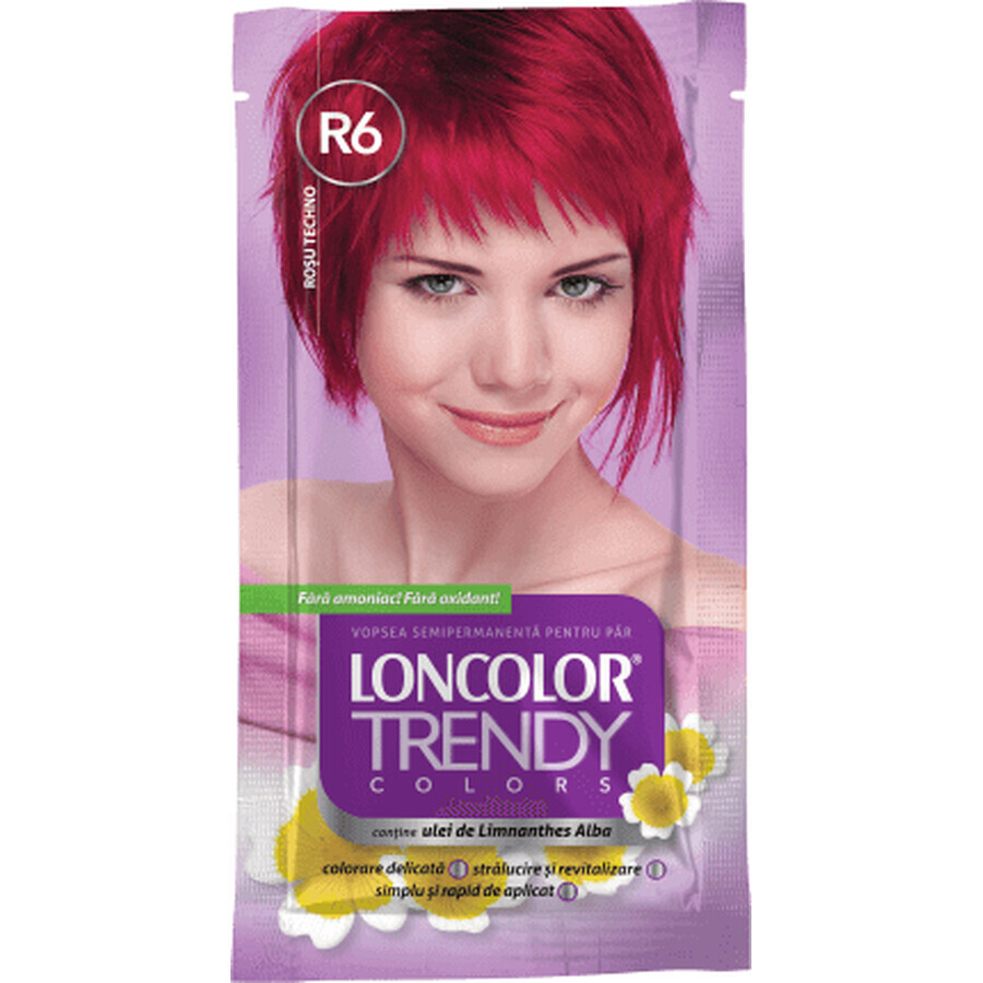 Boutique Loncolor TRENDY Peinture semi-permanente rouge techno R6, 1 pc Loncolor TRENDY Peinture semi-permanente rouge techno R6, 1 pc