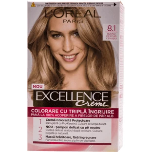 Loreal Paris EXCELLENCE CREME Permanent hair dye with ammonia 8.1, 1 pc
