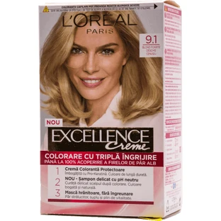 Loreal Paris EXCELLENCE CREME Permanent hair dye with ammonia 9.1, 1 pc