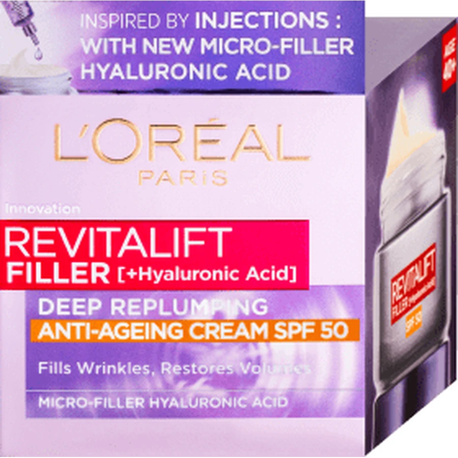 Loreal Paris Anti-Falten Revitalisierende Tagescreme für das Gesicht SPF 50, 50 ml