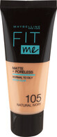 Maybelline New York Fit Me Matte &amp;amp; Poreless Foundation 105 Natural Ivory, 30 ml