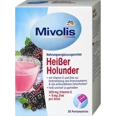 Mivolis Elderberry Warm Drink, 100 g, 20 sticks