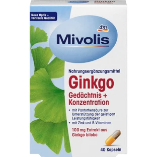 Mivolis Ginkgo Mémoire & Concentration, 40 comprimés