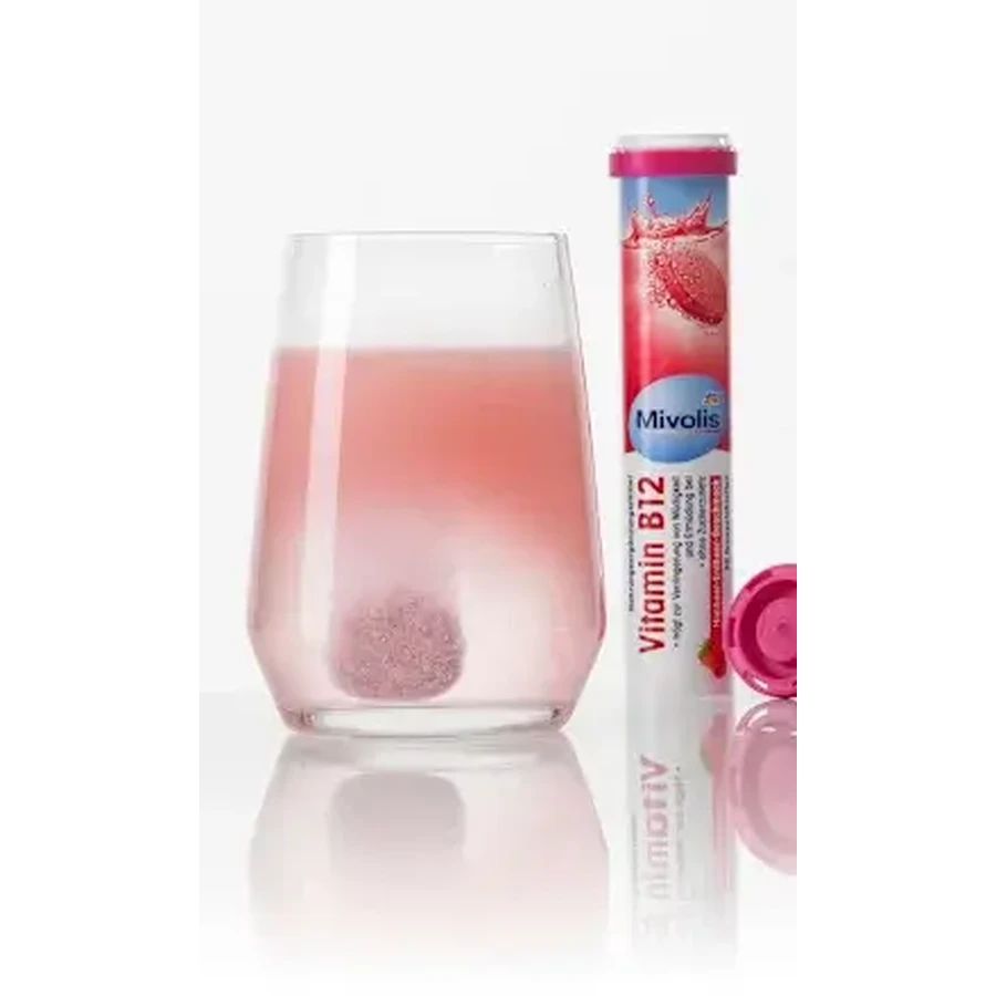 Mivolis Vitamine B bruistabletten framboos en aardbei, 82 g