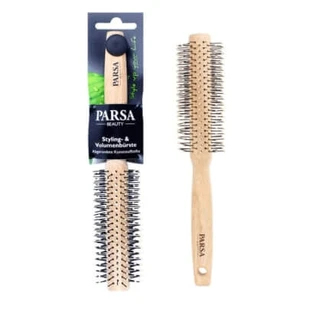 Parsa Beauty Cepillo redondo de madera con cerdas de plástico, 19 mm, 1 ud.