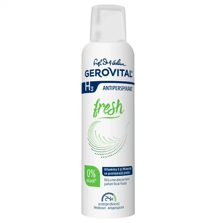 Gerovital H3 Classic Fresh Antiperspirant Deodorant, 150 ml, Farmec