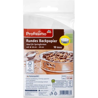 Papel de horno Profissimo, redondo, diámetro 37 cm, 10 piezas