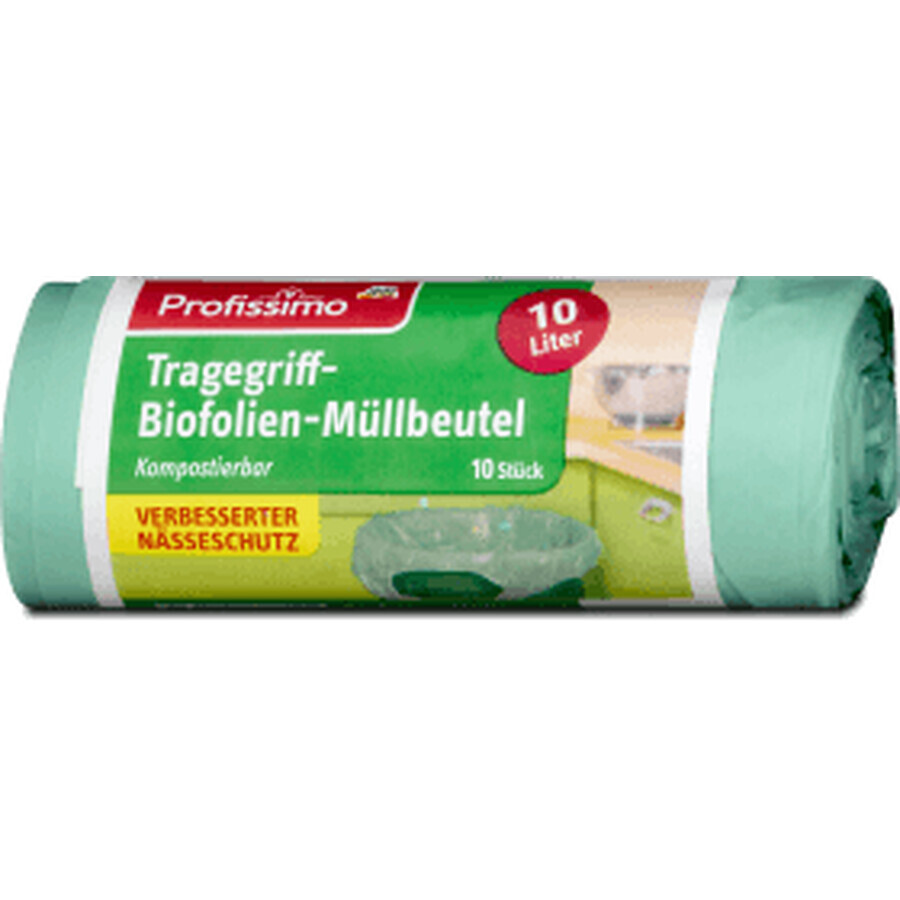 Buy Profissimo Bio-foil household bags with handles, 10 L, 10 pcs. Profissimo Bio-foil household bags with handles, 10 L, 10 pcs.