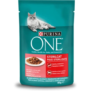 Purina One Comida húmeda para gatos con salmón, 85 g