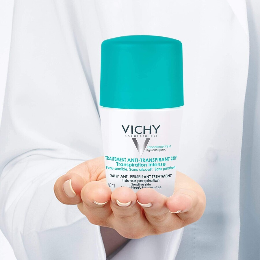 Vichy 48h Deodorant roll-on antiperspirant cu parfum, 50 ml