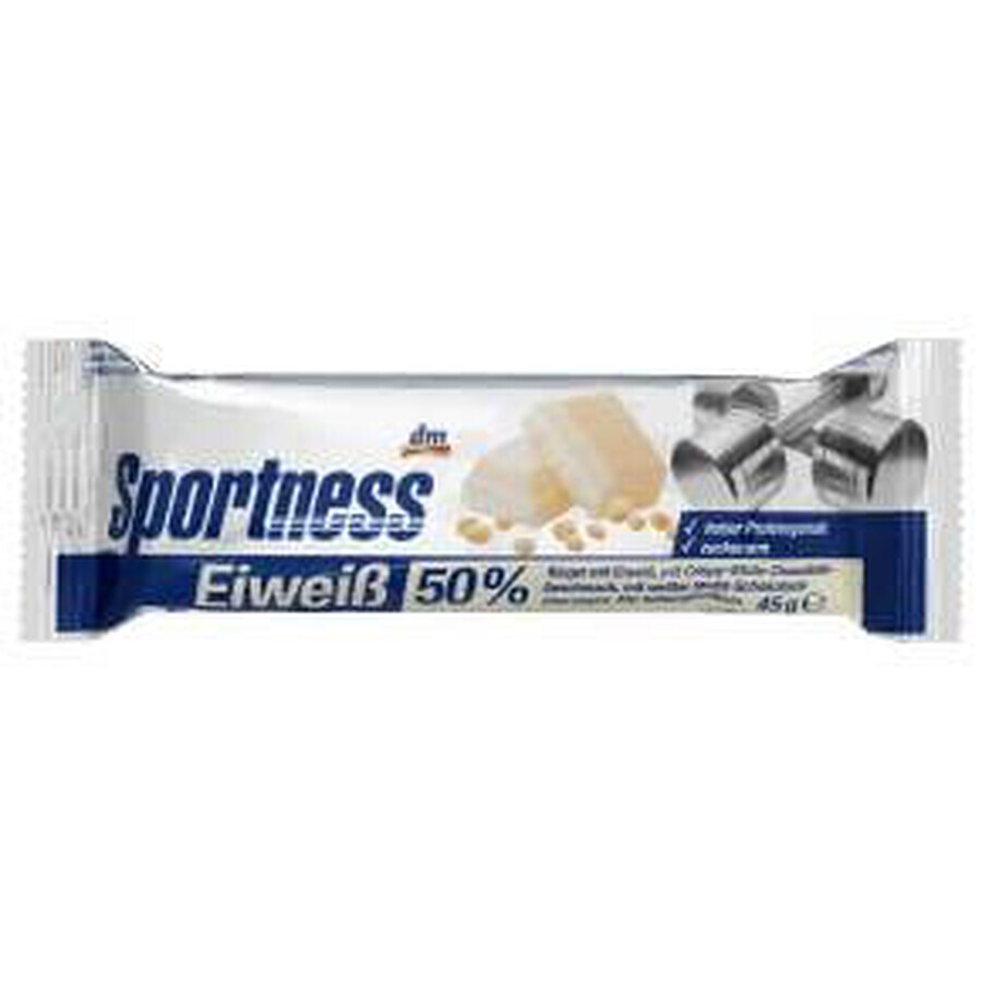 Winkel op Sportness Eiwitreep met witte chocoladesmaak en crisp, 45 g Sportness Eiwitreep met witte chocoladesmaak en crisp, 45 g