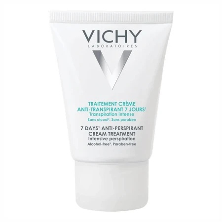 Vichy Purete Thermale Desodorante tratamiento en crema contra la transpiración intensa con eficacia de 7 días, 30 ml