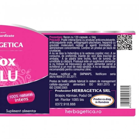 Detox Suplu, 120 Kapseln, Herbagetica