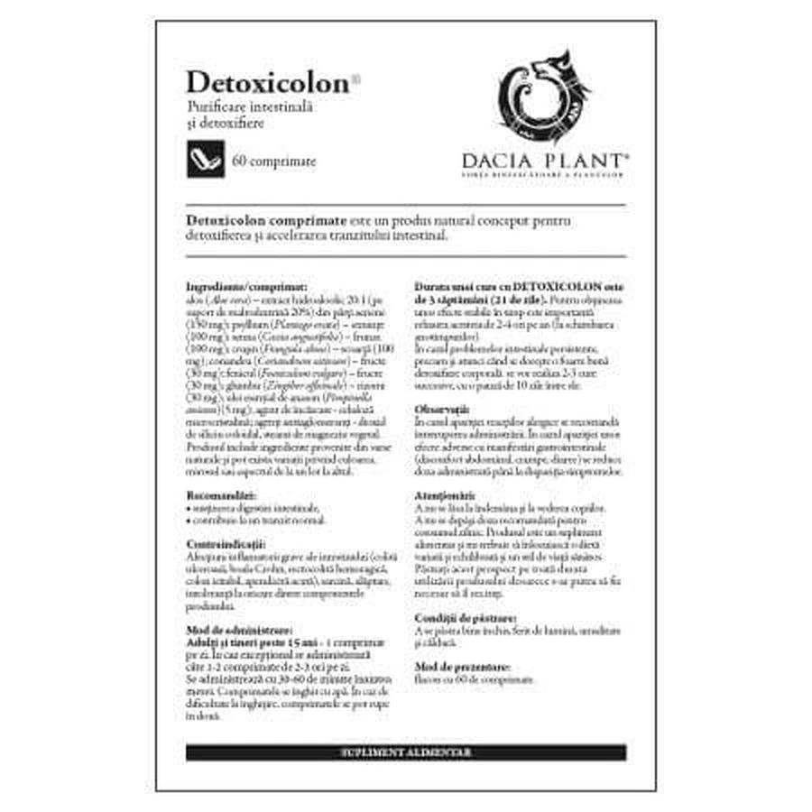 Detoxicolon, 60 Tabletten - Dacia Plant