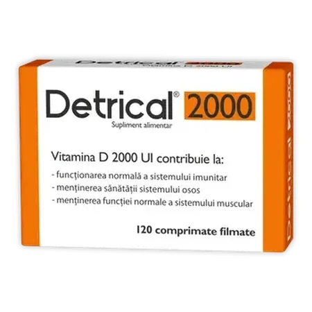 Detrical Vitamina D 2000 IE, 120 filmomhulde tabletten, Zdrovit